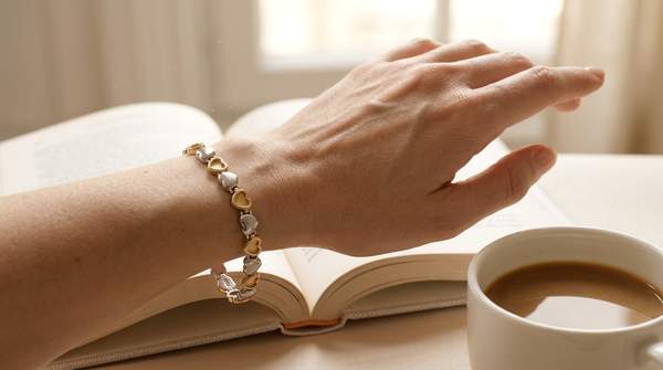 Calmi Bracelet - The Heartbeat Mixes Gold and Silver Tones in One Two-Tone Design