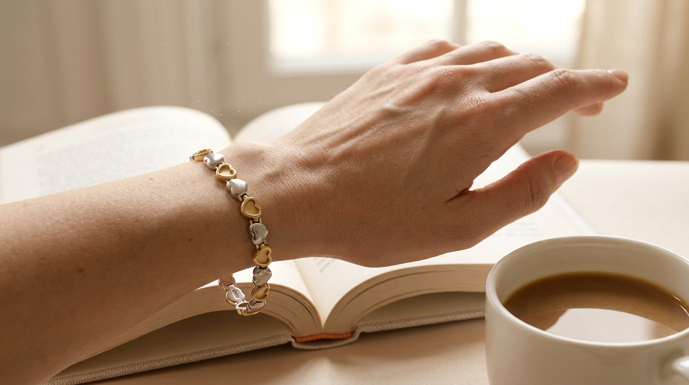 Calmi Bracelet - The Heartbeat Mixes Gold and Silver Tones in One Two-Tone Design