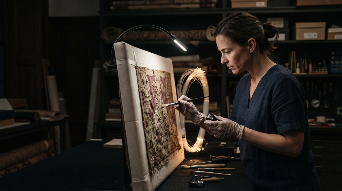 Editorial illustration for Illuminating the Past: A Conservator's Guide to Lighting Museum Textiles