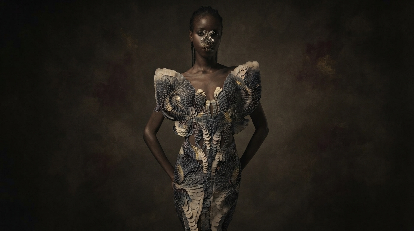 Editorial illustration for Two Paths to Sustainable Couture: Upcycled Scraps or Lab-Grown Fibers